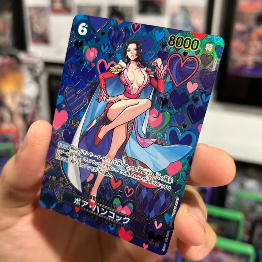 One Piece Boa Hancock Holographic Trading Card - Blue/Purple Hearts